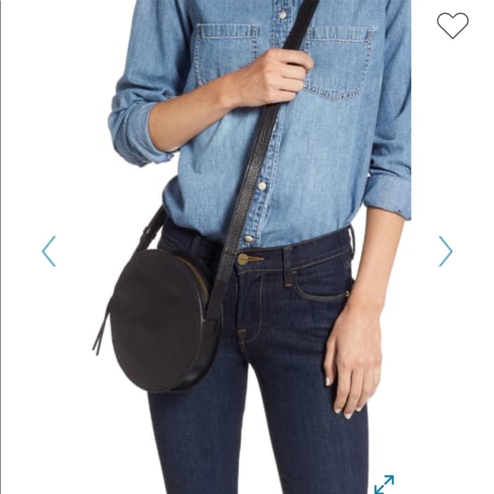 Madewell black leather cross body bag